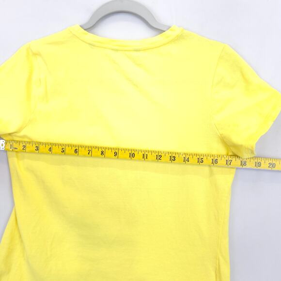 Draper James Rsvp Shirt Embroidered Tee Women S Yellow Short Sleeve Crewneck - Picture 5 of 9